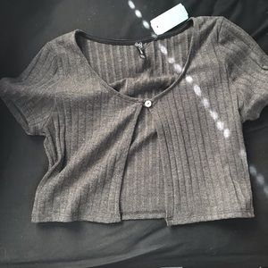Grey open front top